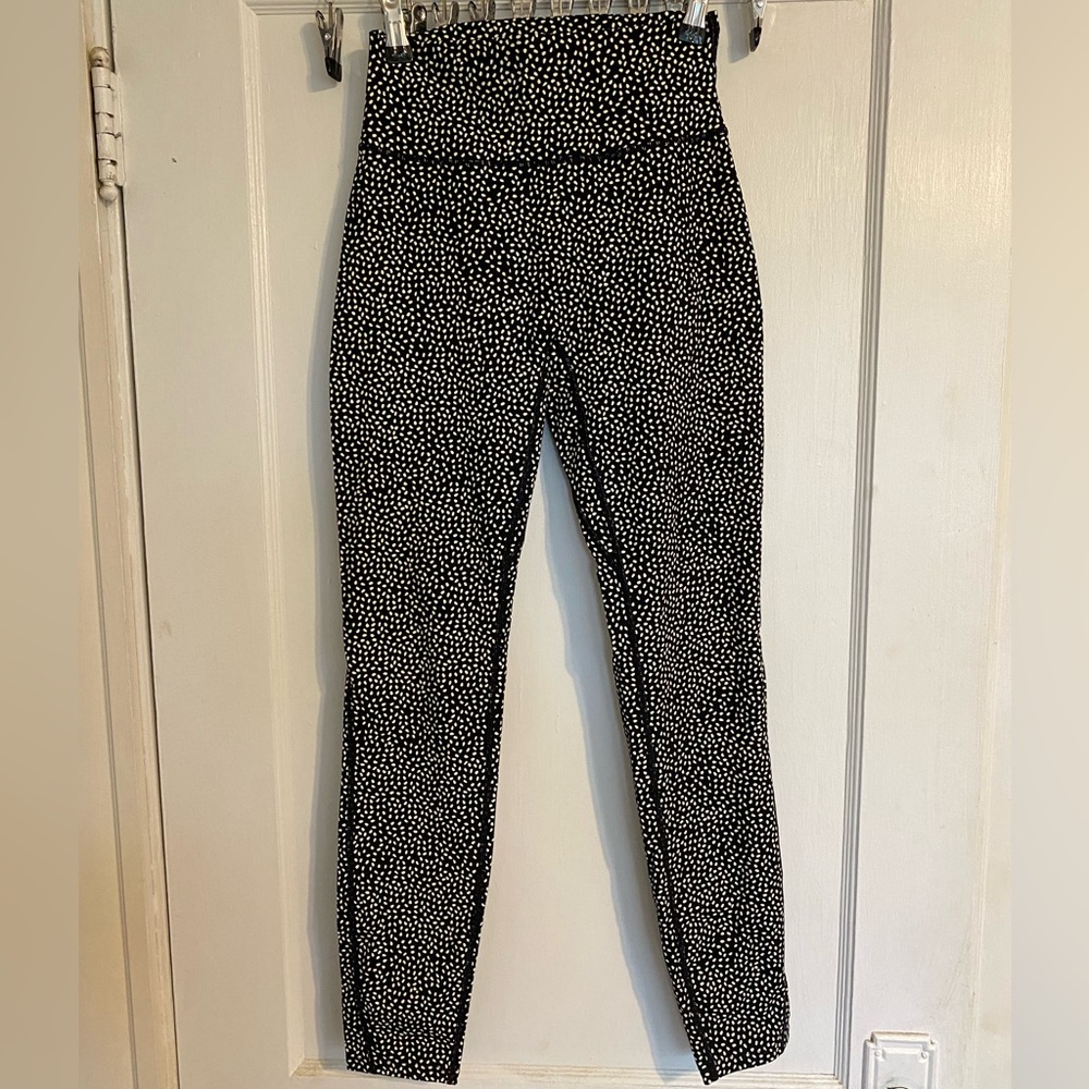 Women’s Black Dot Aoxjox High Waisted Workout Leggings - Large